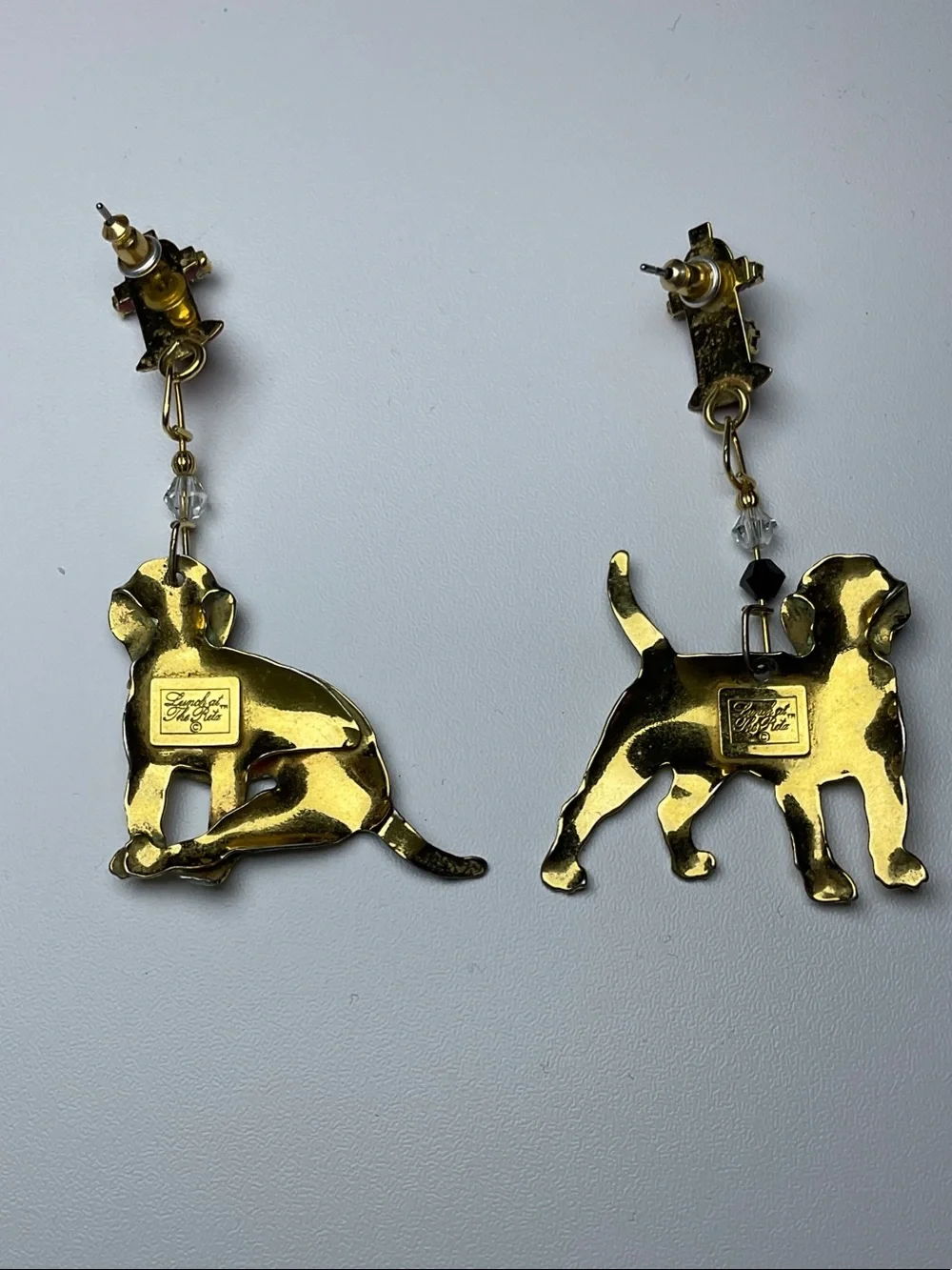 Vintage Dalmatian Dog Drop Earrings - rare - Lunch at the Ritz